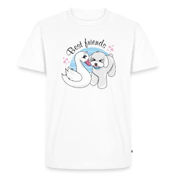 Le mignon bébé cygne et le chiot sont les meilleurs amis - T-shirt Premium bio Homme - blanc - Devant - Nico (187cm)
