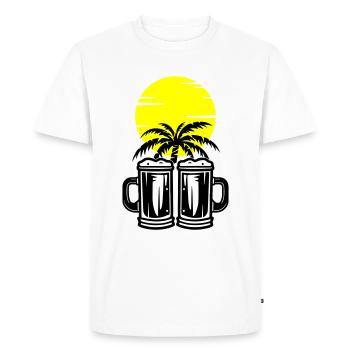 Vacances à Beer Palm Trees Island - T-shirt Premium bio Homme - blanc - Devant - Nico (187cm)