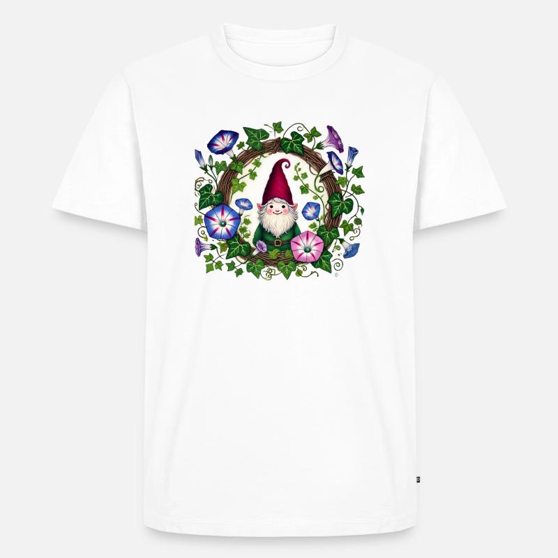 Gnom der Prunkwinde - Männer Premium Bio T-Shirt - Weiß