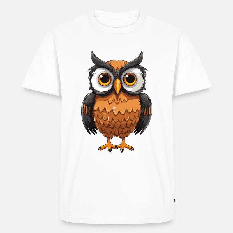 Eule Tier - Männer Premium Bio T-Shirt - Weiß