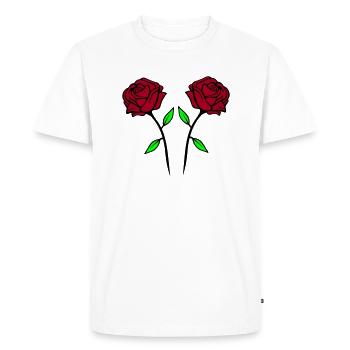 roses - Men's Premium Organic T-Shirt - white - Front - Nico (187cm)