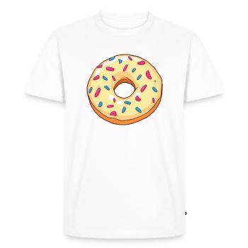 Beignet glacé rose avec pépites bleues - T-shirt Premium bio Homme - blanc - Devant - Nico (187cm)