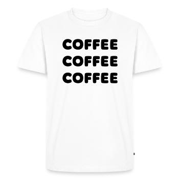 Café, Amateur de café - T-shirt Premium bio Homme - blanc - Devant - Nico (187cm)