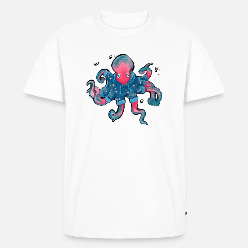 Weihnachtskrake - Männer Premium Bio T-Shirt - Weiß