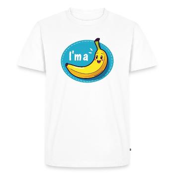Je suis une banane - Costume de carnaval - T-shirt Premium bio Homme - blanc - Devant - Nico (187cm)