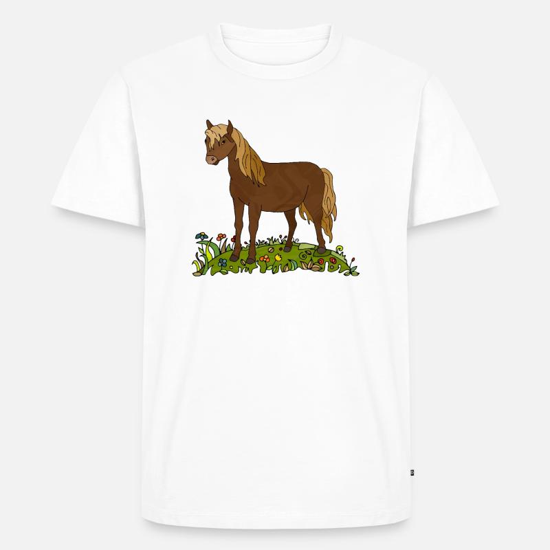 Pferd - Männer Premium Bio T-Shirt - Weiß