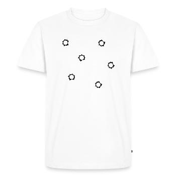 Trous de balles Pistolet Fusil Trous de balle - T-shirt Premium bio Homme - blanc - Devant - Nico (187cm)