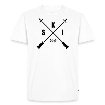 S K I (ski-black) - T-shirt Premium bio Homme - blanc - Devant - Nico (187cm)
