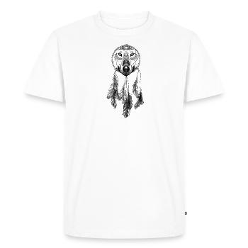 Loup attrape-rêves - T-shirt Premium bio Homme - blanc - Devant - Nico (187cm)