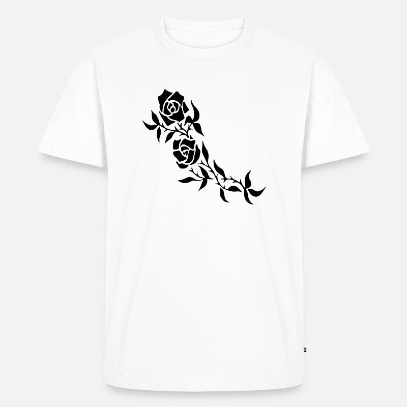 Rose - Männer Premium Bio T-Shirt - Weiß