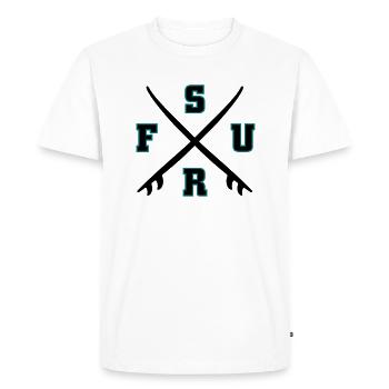 Surf Logo - T-shirt Premium bio Homme - blanc - Devant - Nico (187cm)