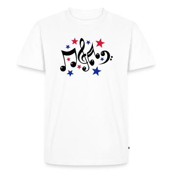 Music Notes and Stars 3c - Men's Premium Organic T-Shirt - white - Front - Nico (187cm)