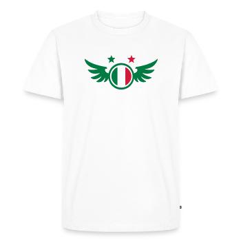 Football Emblem (wings, Italy) - Men's Premium Organic T-Shirt - white - Front - Nico (187cm)