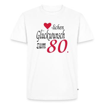 80e anniversaire - T-shirt Premium bio Homme - blanc - Devant - Nico (187cm)