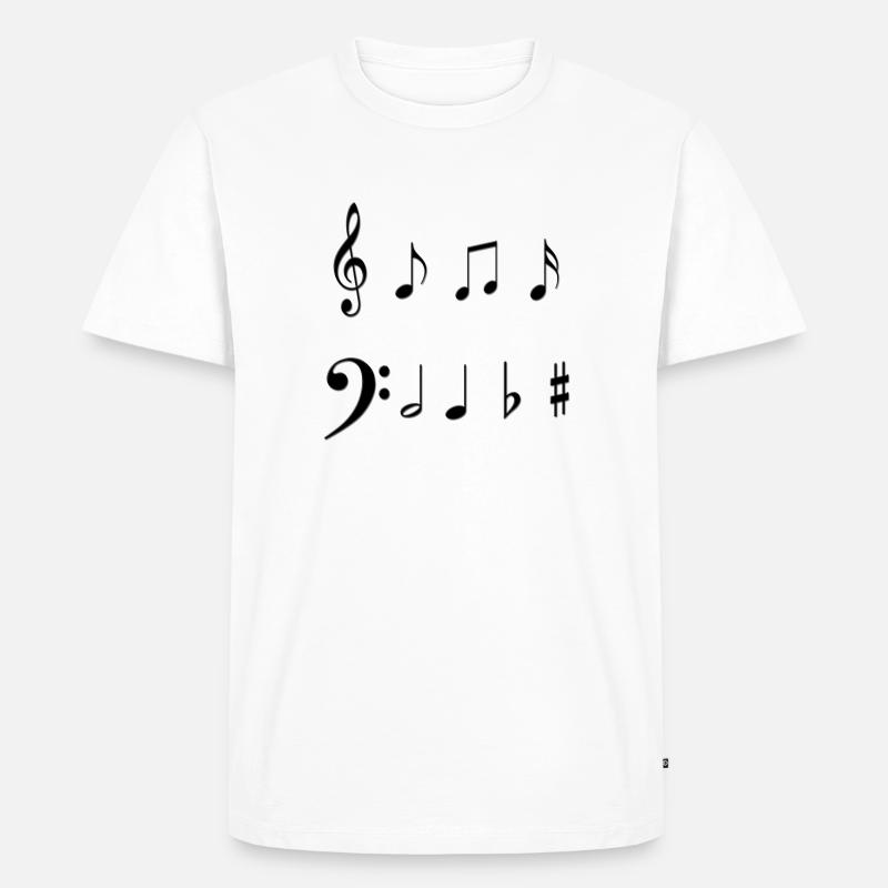 Musiknote - Männer Premium Bio T-Shirt - Weiß