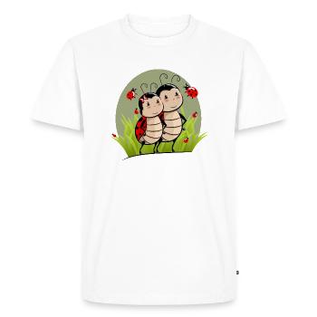 Ladybug couple - twins in the grass - Men's Premium Organic T-Shirt - white - Front - Nico (187cm)