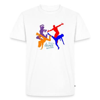 Danse du monde se déplace danser - T-shirt Premium bio Homme - blanc - Devant - Nico (187cm)