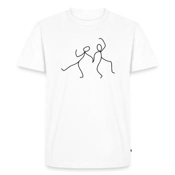 strichmaennchen 2 amis équipe couple équipage amour ver - T-shirt Premium bio Homme - blanc - Devant - Nico (187cm)