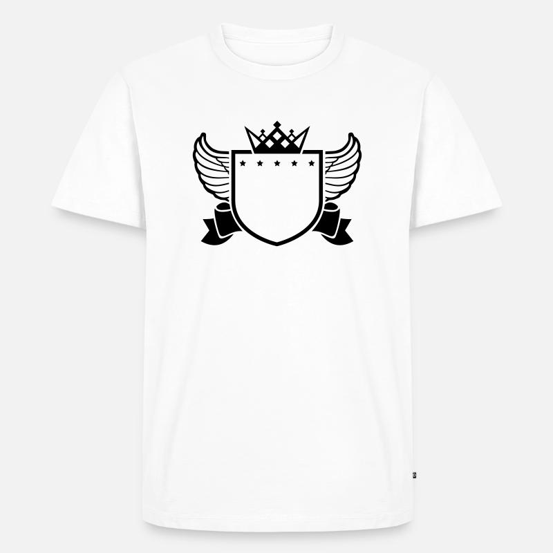 shield_empty_di1 - Männer Premium Bio T-Shirt - Weiß