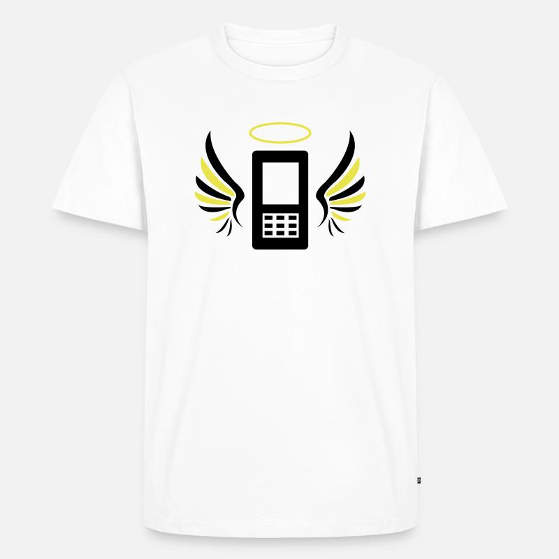 smartphone_engel_02 - Männer Premium Bio T-Shirt - Weiß