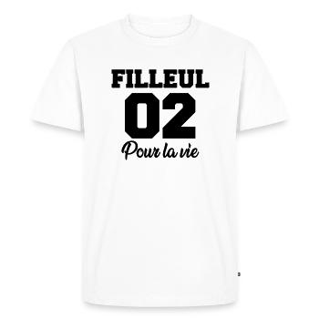filleul 02 pour la vie - Men's Premium Organic T-Shirt - white - Front - Nico (187cm)