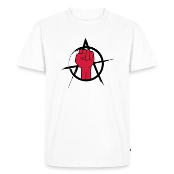 Faust logo anarchy design - Men's Premium Organic T-Shirt - white - Front - Nico (187cm)