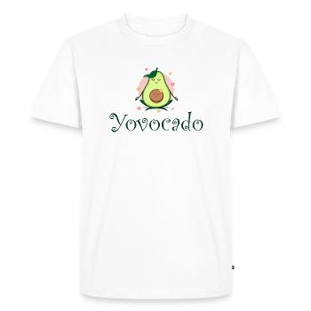 Yovocado avocat yoga mère enfant grossesse - T-shirt Premium bio Homme - blanc - Devant - Nico (187cm)