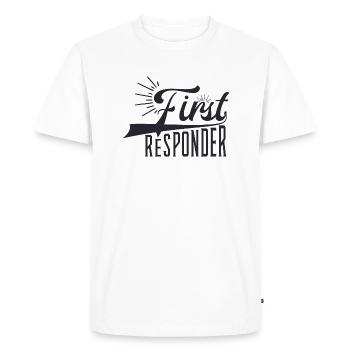 Premier intervenant - T-shirt Premium bio Homme - blanc - Devant - Nico (187cm)