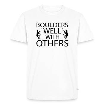 Bouldering Climbing Climbing - Men's Premium Organic T-Shirt - white - Front - Nico (187cm)