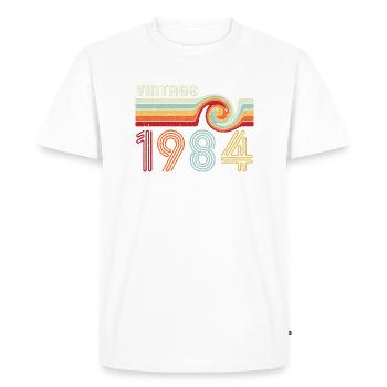 Millésime 1984 - T-shirt Premium bio Homme - blanc - Devant - Nico (187cm)