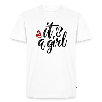 sa fille est une fille enceinte - T-shirt Premium bio Homme - blanc - Devant - Nico (187cm)