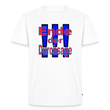 « Fin de l’annonce!!! » par Color-Head - T-shirt Premium bio Homme - blanc - Devant - Nico (187cm)