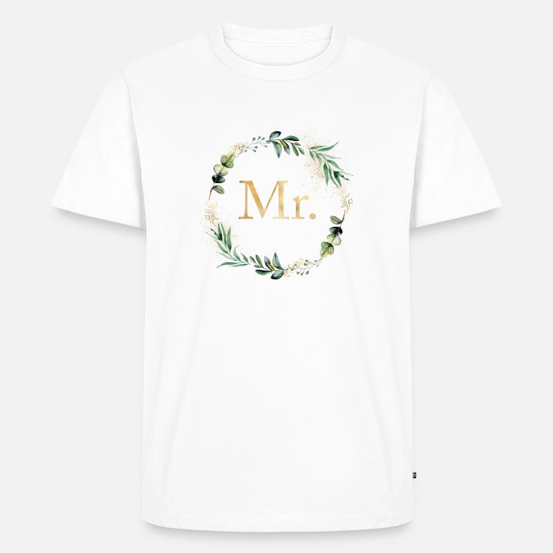 Mr.! personalisierbar - Männer Premium Bio T-Shirt - Weiß
