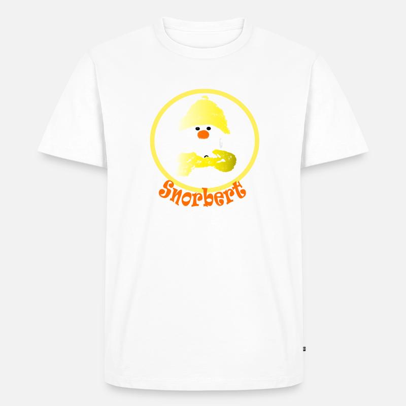 Snorbert der Schneemann - Männer Premium Bio T-Shirt - Weiß