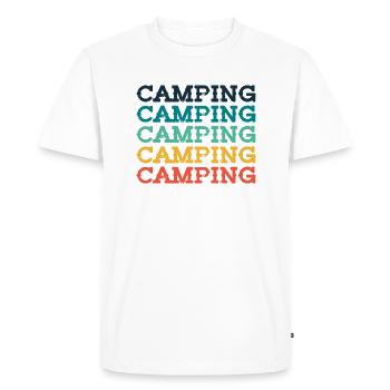 Camping - Men's Premium Organic T-Shirt - white - Front - Nico (187cm)