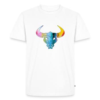 BullCityRainbow2 - Männer Premium Bio T-Shirt - Weiß - Vorne - Nico (187cm)