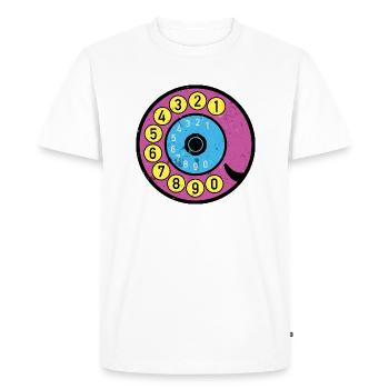 Colorful Dial Vintage Retro Phone Nostalgia - Men's Premium Organic T-Shirt - white - Front - Nico (187cm)