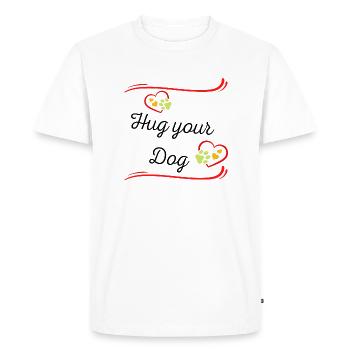 Embrassez votre chien - Embrassez votre chien - Amoureux des chiens - T-shirt Premium bio Homme - blanc - Devant - Nico (187cm)