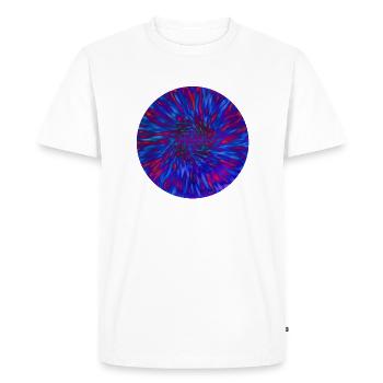 Abstract Blue and Red Flower Motifs - Men's Premium Organic T-Shirt - white - Front - Nico (187cm)