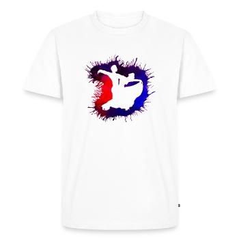 Tournoi Danse Standard Danse Couple Aquarelle Dégradé - T-shirt Premium bio Homme - blanc - Devant - Nico (187cm)