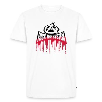 Le sang baise le système - T-shirt Premium bio Homme - blanc - Devant - Nico (187cm)