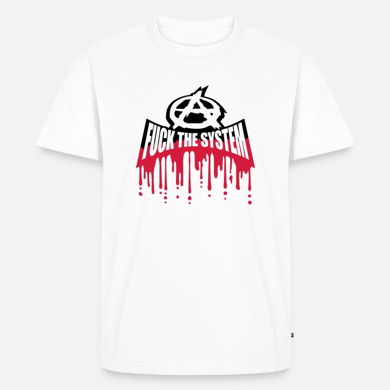 Blut fuck the system - Männer Premium Bio T-Shirt - Weiß