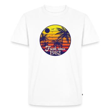 Millésime 1982 - T-shirt Premium bio Homme - blanc - Devant - Nico (187cm)