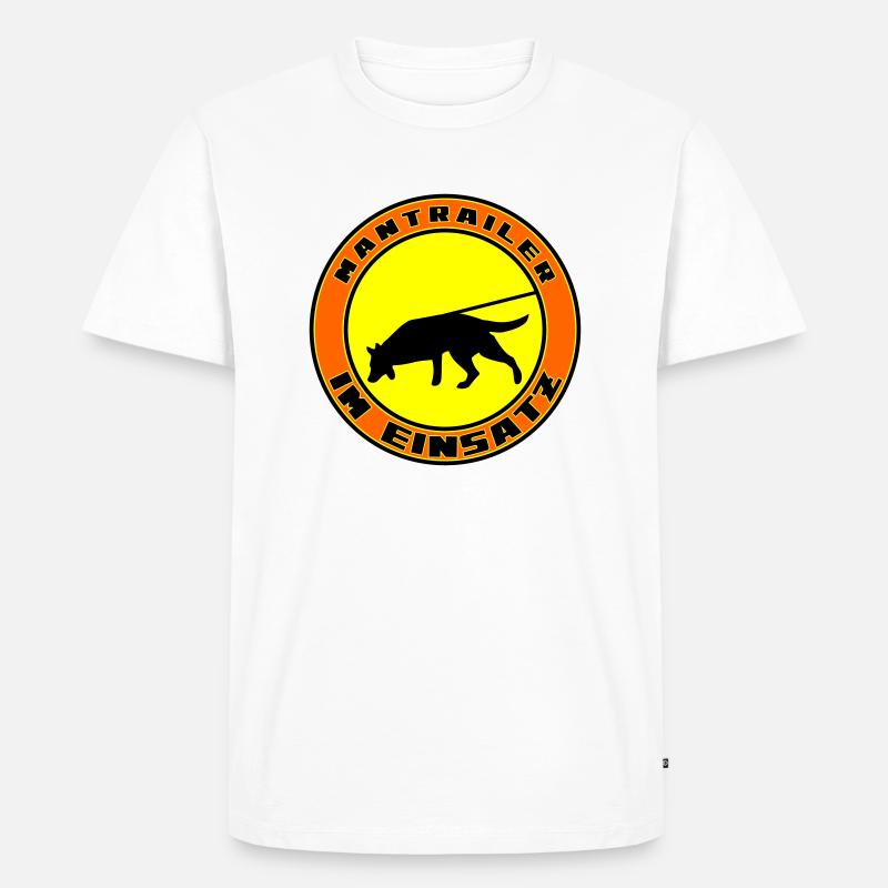 Mantrailing Malinois/Schäferhund rund - Männer Premium Bio T-Shirt - Weiß