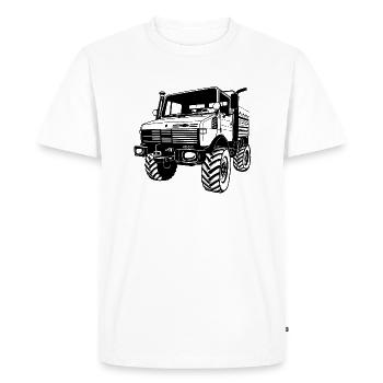 Unimog - Oldtimer - Offroad - Dispositif moteur universel - T-shirt Premium bio Homme - blanc - Devant - Nico (187cm)