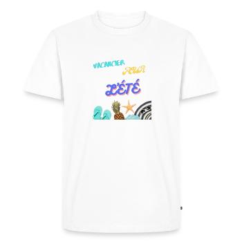 VACANCIER pour l'été - T-shirt Premium bio Homme - blanc - Devant - Nico (187cm)