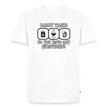 DADDY TASKS - Men's Premium Organic T-Shirt - white - Front - Nico (187cm)