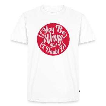 Je peux me tromper - T-shirt Premium bio Homme - blanc - Devant - Nico (187cm)