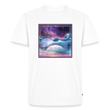 Univers - particule à onde / matière à énergie - T-shirt Premium bio Homme - blanc - Devant - Nico (187cm)