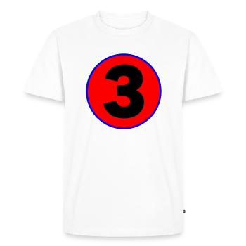 Anniversaire Anniversaire 3 - T-shirt Premium bio Homme - blanc - Devant - Nico (187cm)